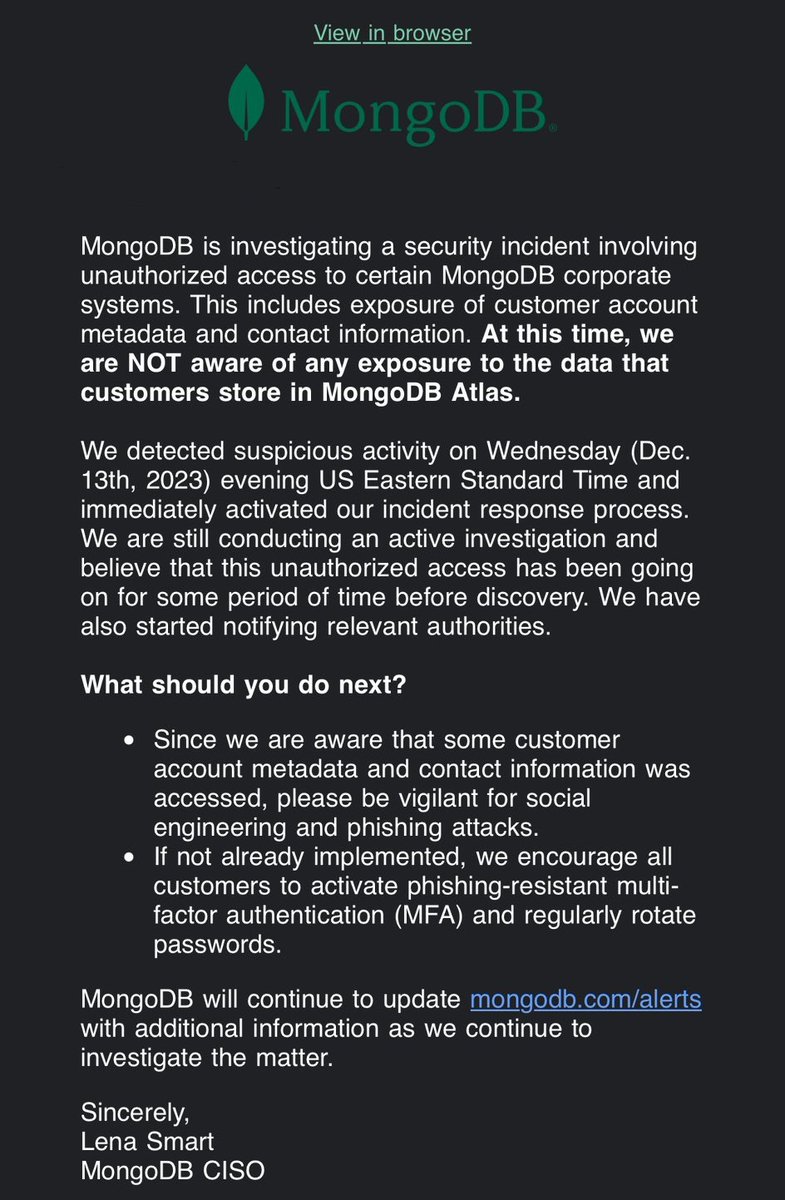 MongoDB investigates a cyberattack, customer data exposed – Security Affairs