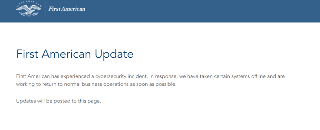 First American Cyberattack Confirmed, Firm Halts Systems – The Cyber Express