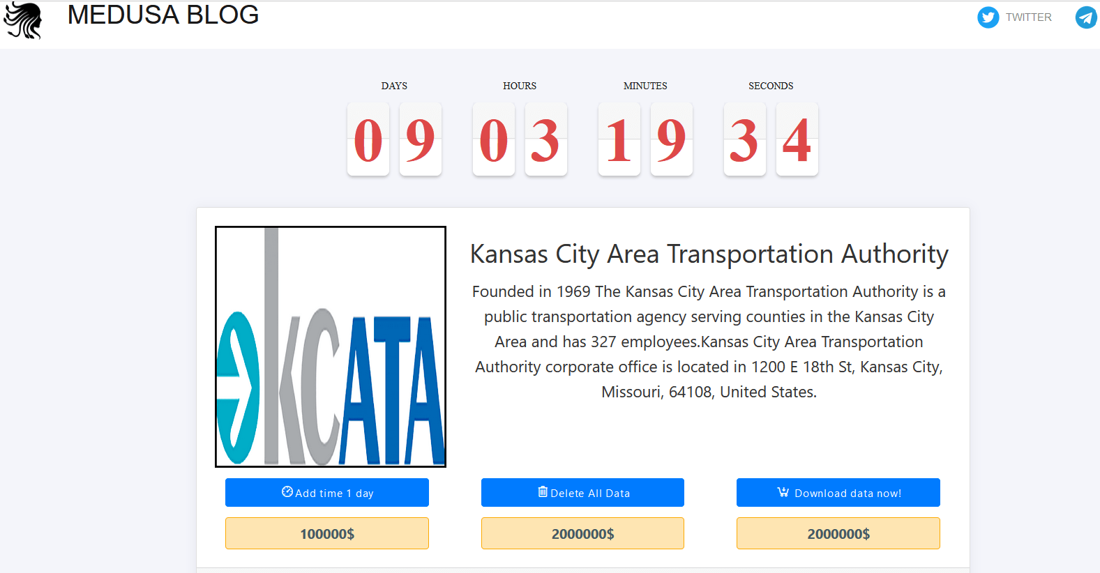 Medusa ransomware attack hit Kansas City Area Transportation Authority – Security Affairs